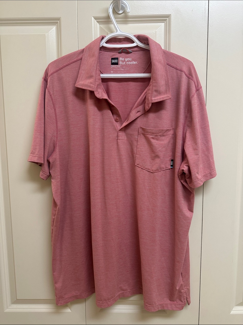 Saxx Men’s Pocket Polo in Dusty Rose Pink